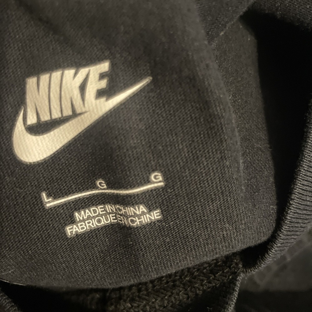 NIKE Just Do It Raglan Shirt Men's Large V-Neck Black - Picture 4 of 6